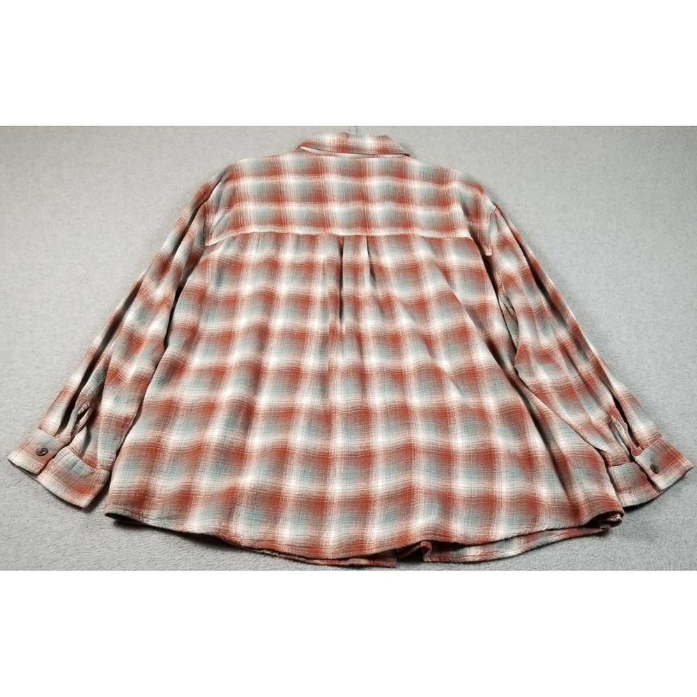 NEW Wild Fable Flannel Shirt Women XXL 2XL Red Blue Plaid Button Up Long Sleeve - Picture 5 of 10